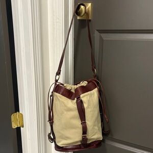 JonJere heavyweight canvas leather satchel purse